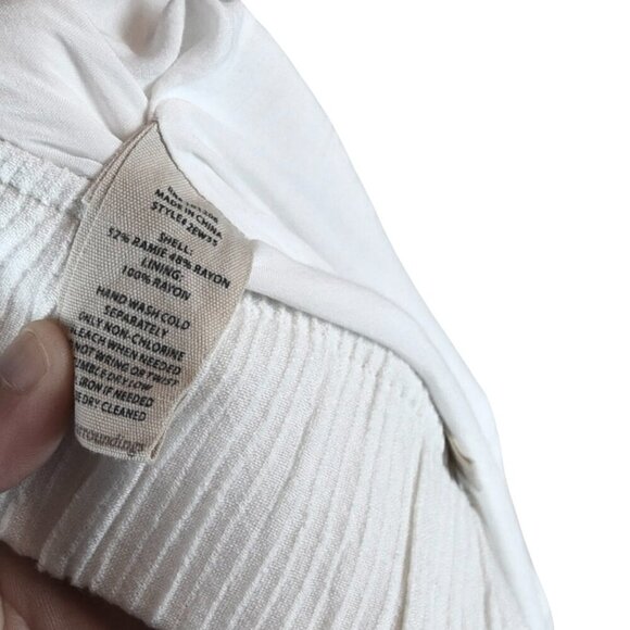 Soft Surroundings Oceo Gauze Wide Leg Pants White Wood Buttons Beachy Flowy L - Picture 10 of 10